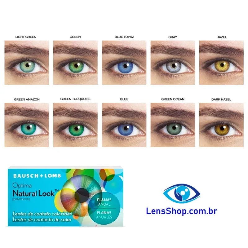 Lentes de contato coloridas Optima Natural Look - Sem Grau