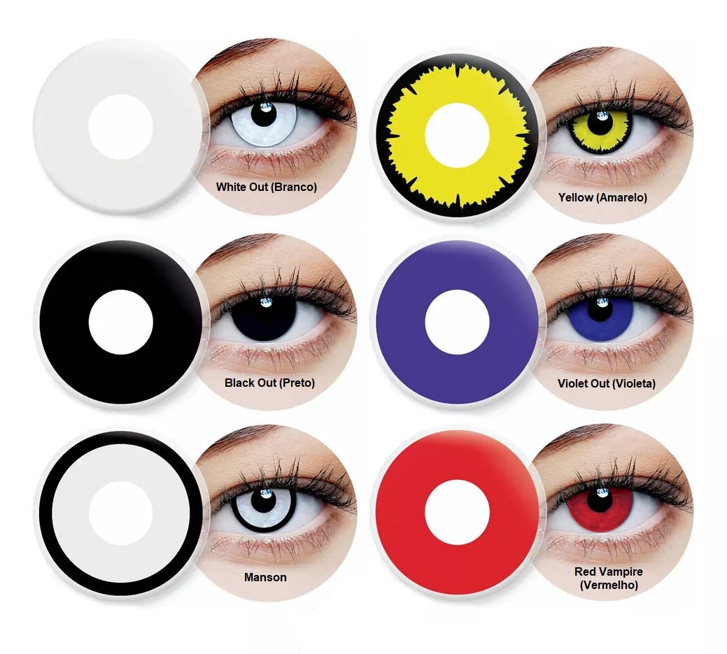 Lentes de contato coloridas Biosoft Color Phanton - Sem grau