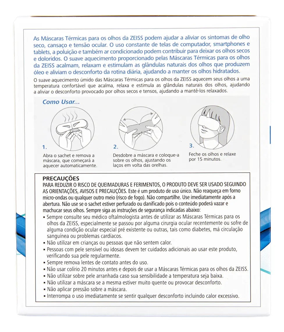 Zeiss Warm Eye Mask - Máscara Térmica para Olhos - 4 unidades