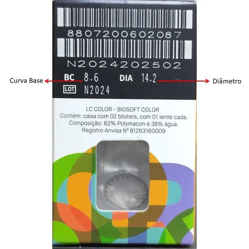 Lentes de contato coloridas Biosoft Color Phanton - Sem grau
